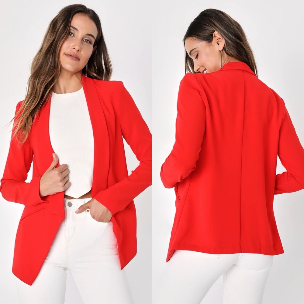 Lulus | Miss Punctuality Red Lightweight Blazer